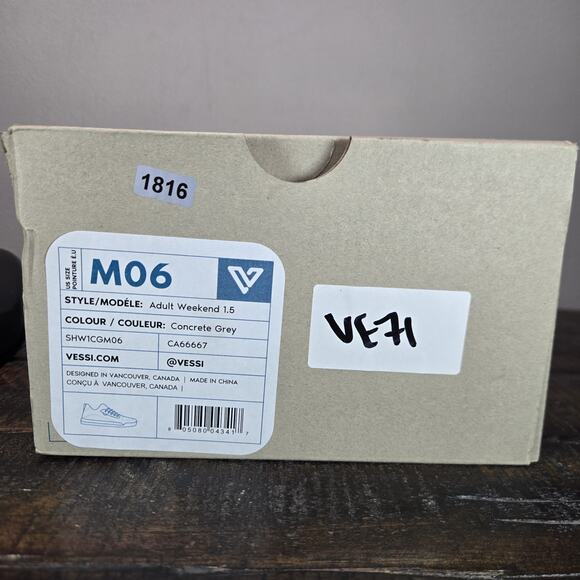Vessi Weekend 1.5 Sneaker Mens Size 6 Waterproof Shoes Concrete Grey White main image 12